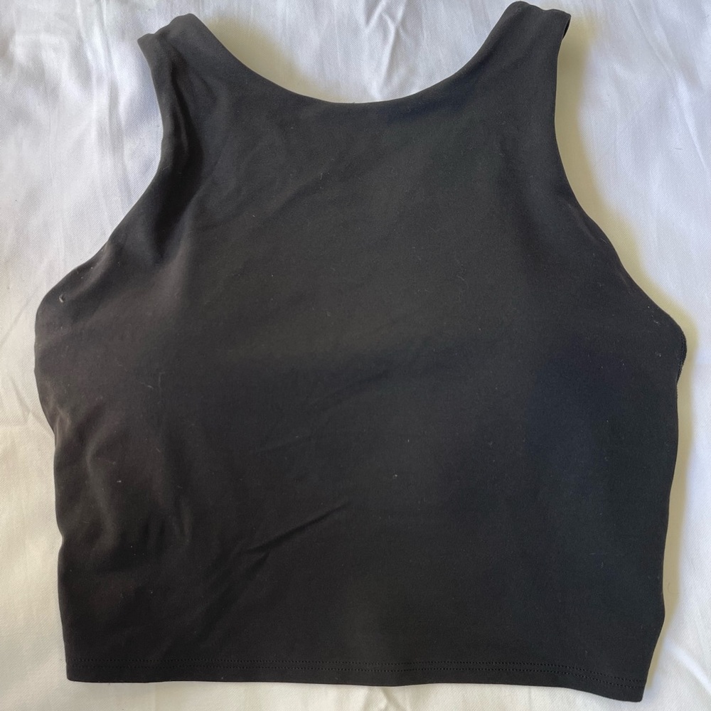 Athleta conscious crop black sports bra top